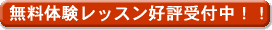 無料体験レッスン好評受け付け中